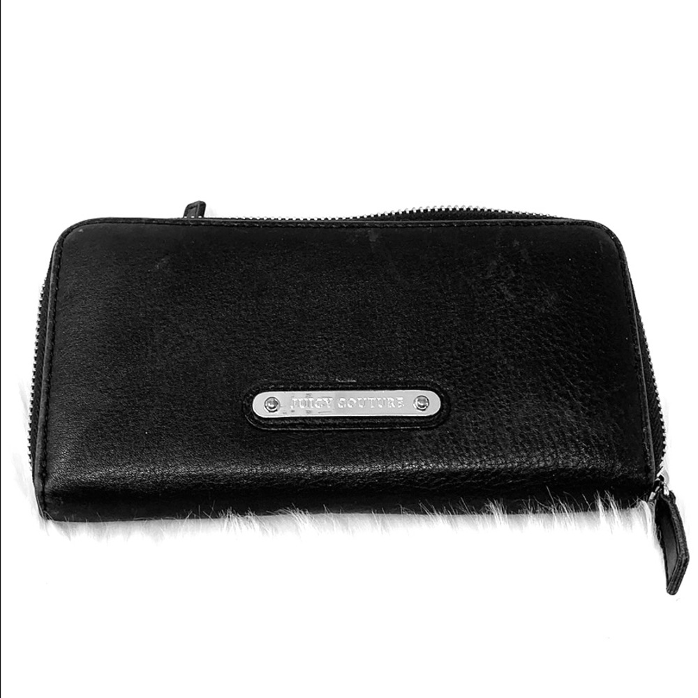 Juicy Couture Zip Around Wallet Blue Satin Inside